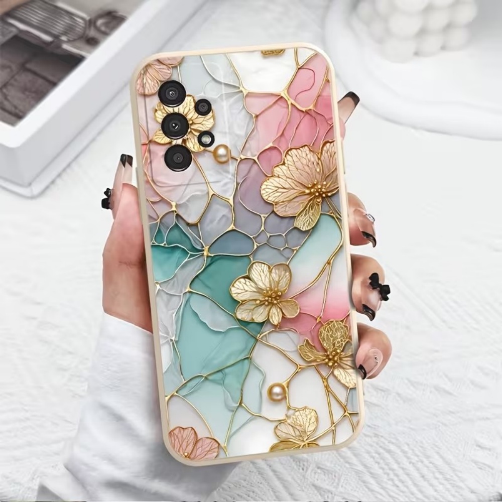 Samsung Galaxy S25 - Casing Ponsel TPU Bertekstur Marmer Warna-warni